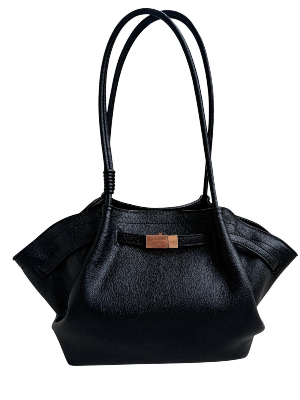 NWT Urban Expressions Monroe Satchel Black Medium Bag Gold Hardware